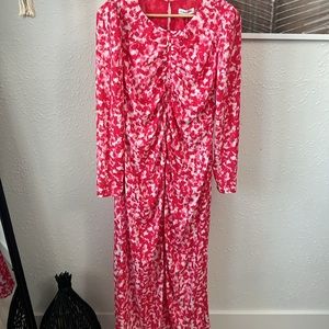 Calvin Klein Pink and White Midi Dress NWT